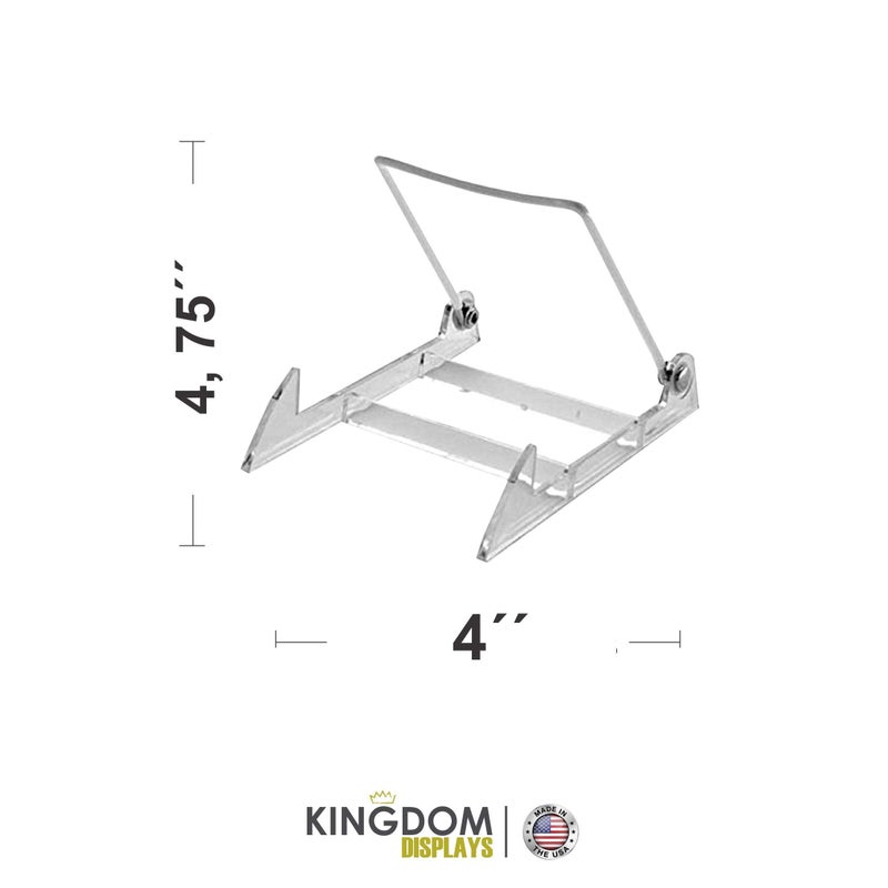 KINGDOM SOLUTIONS MADE IN USA 12-pack Sturdy & Durable Adjustable Acrylic Easels to Display Unnoticeably Plates  Art  Pictures & More - Unique on the Market - Image 5